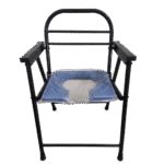 Foldable Commode Chair with Cushioned Seat and Powder-Coated Frame